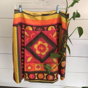 J McLaughlin NWOT Retro Boho A-Line Skirt Sz 12